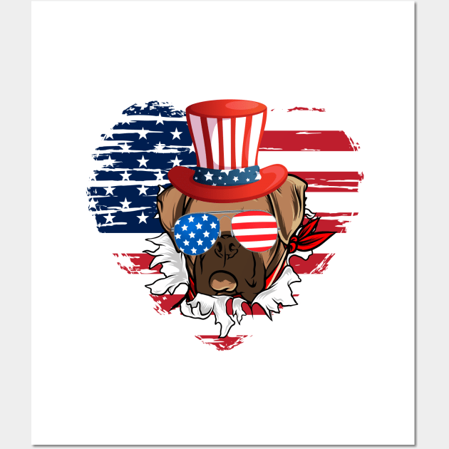 Funny 4th Of July 2021 Fourth Of July For Men's And Women's For 4th Of July Celebration Birthday Gift For Who Like And Loves dogs Wall Art by dianoo